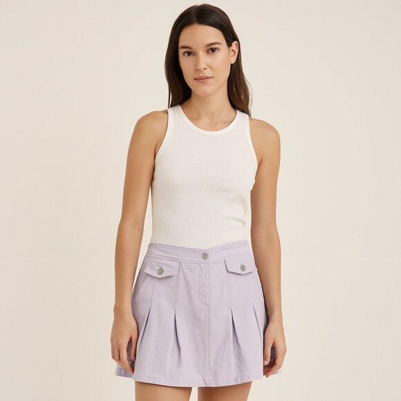 MaxMara Dresses & Skirts - ⭐ 3/$15 Vintage Weekend MaxMara Size 10 Light Purple Pleated Denim Mini Skirt